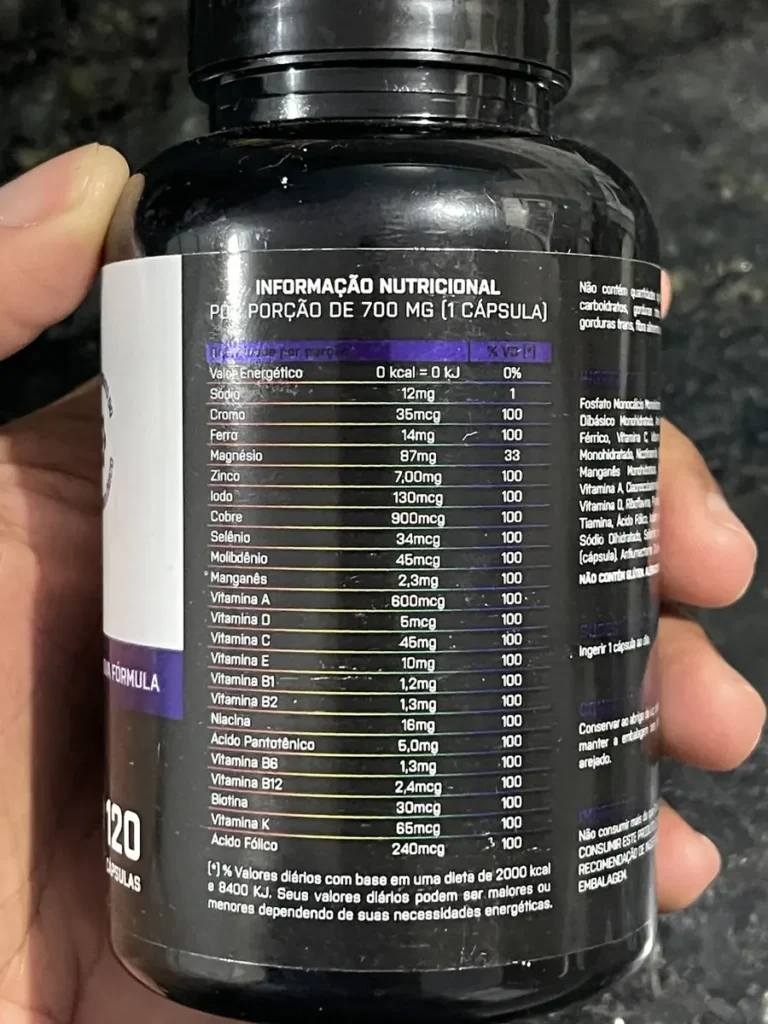 Multivitamínico 120 Cáps. Growth Supplements - Sabor Neutro